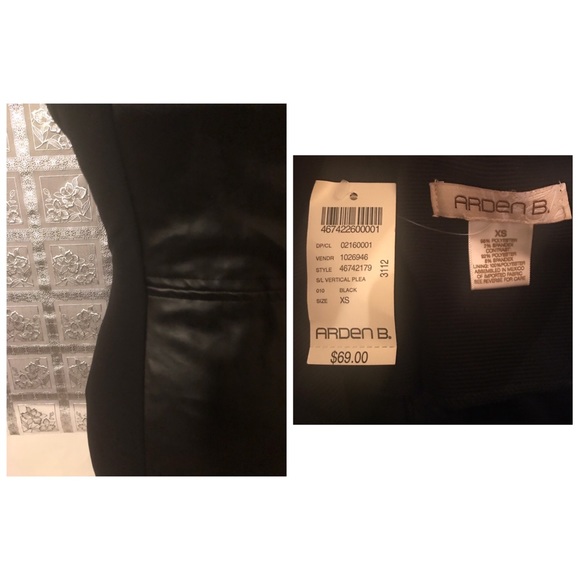 NWT Arden B Black Faux Leather Panel Dress - Picture 8 of 8